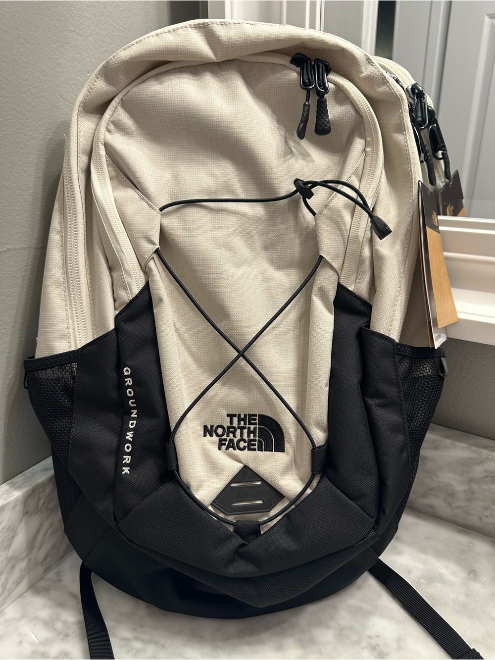 The North Face Groundwork Backpack - Cream & Black